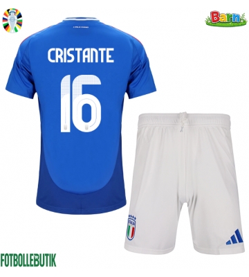Italien Bryan Cristante #16 Hemmaställ Barn EM 2024 Kortärmad (+ Korta byxor)